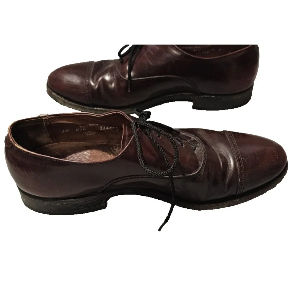 Bostonian Impression Men's Size 10 X Blood Red Dress Cap Toe Shoes Some Scuffs